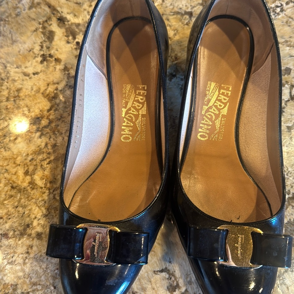 Ferragamo patten leather flats